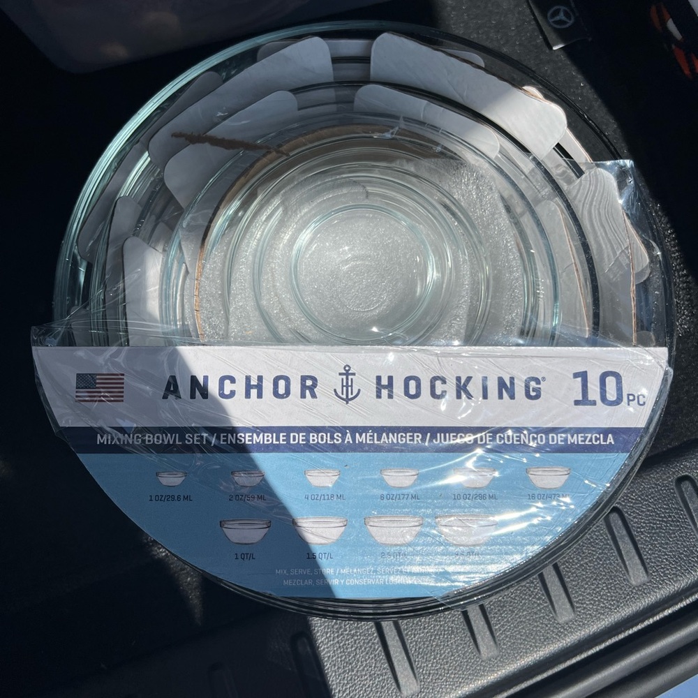 Anchor Hocking Glass Mixing Bowl Set with Lids